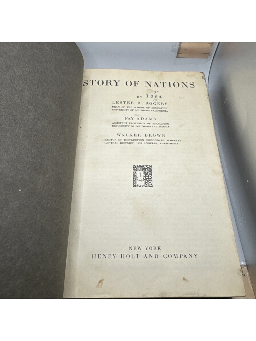 1936 STORY OF NATIONS Book Lester Rogers Fay Adams Walker Brown HC